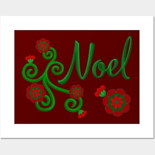 Noel Floral Christmas Art Posters and Art